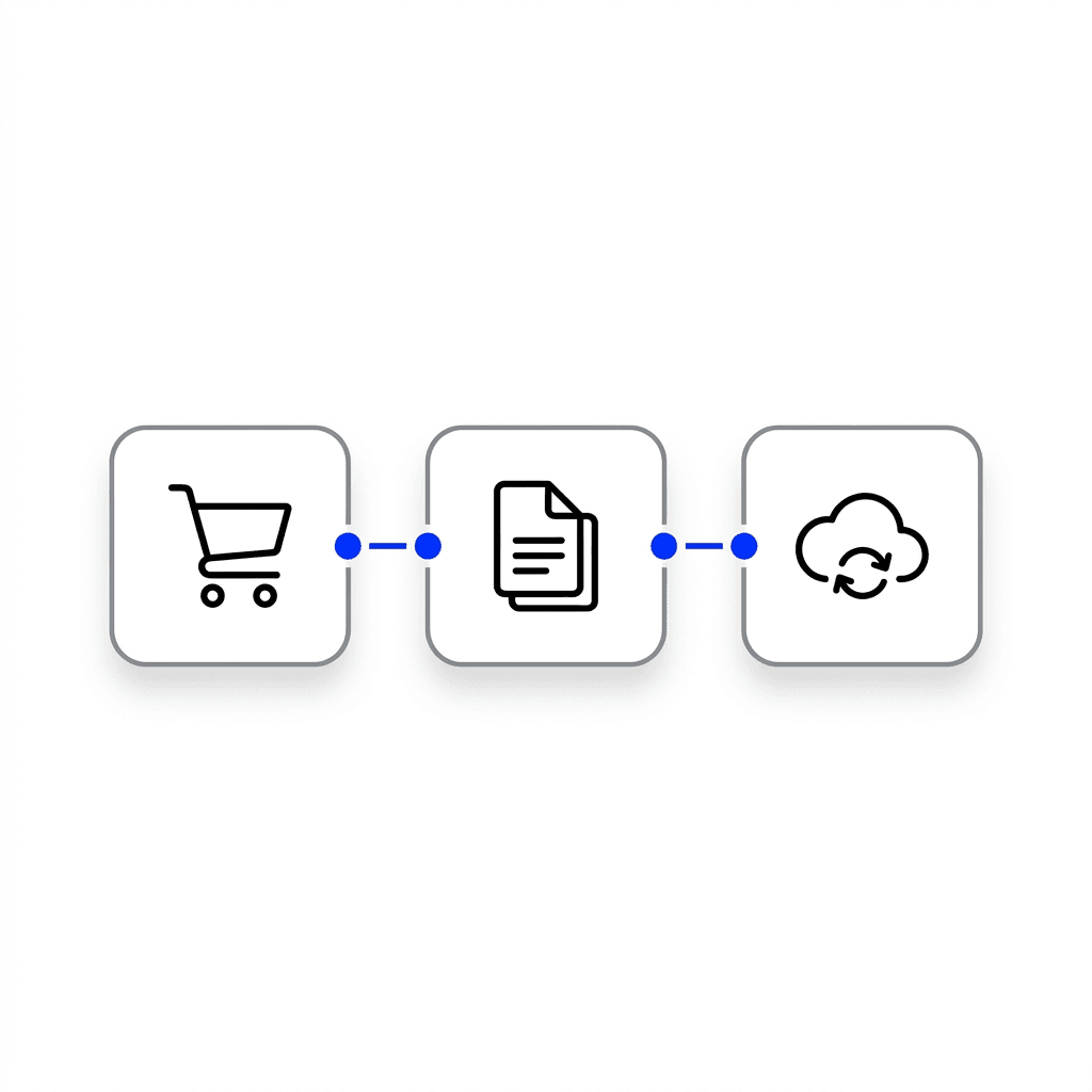 Workflow: import products, track documents, sync to cloud